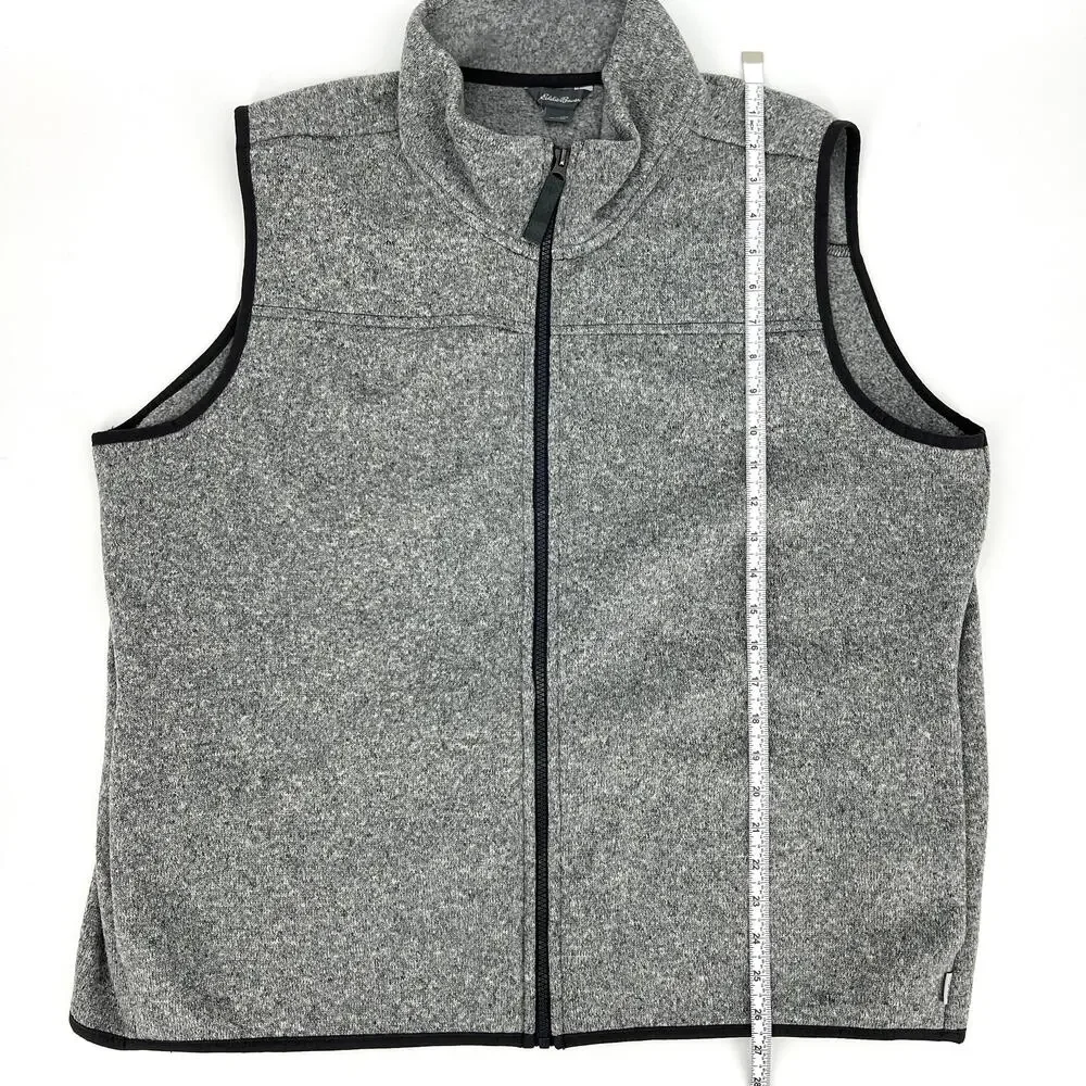 Eddie Bauer Womens Gray Radiator Fleece Sleeveless Full Zip Vest Size 2XL